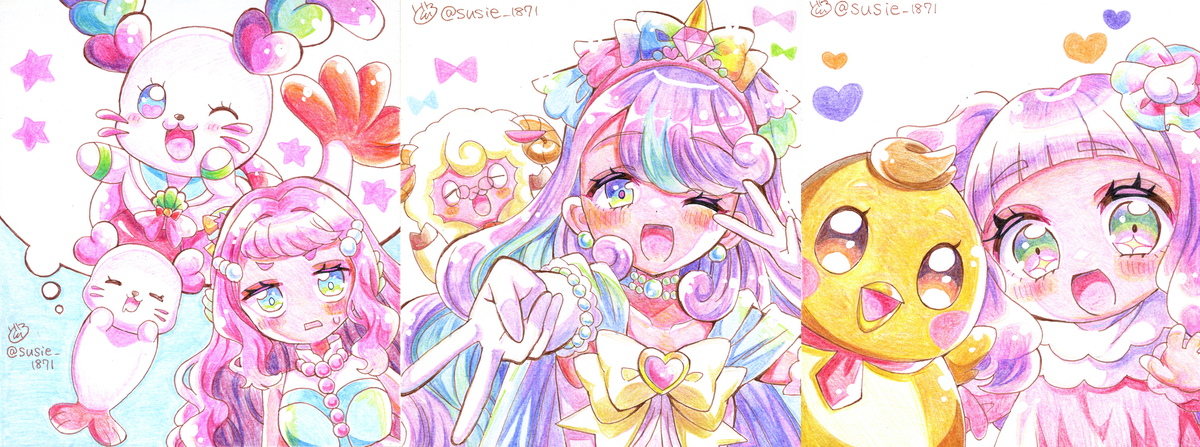 This is a pixiv picture whose title is プリキュア妖精⭐︎色紙.