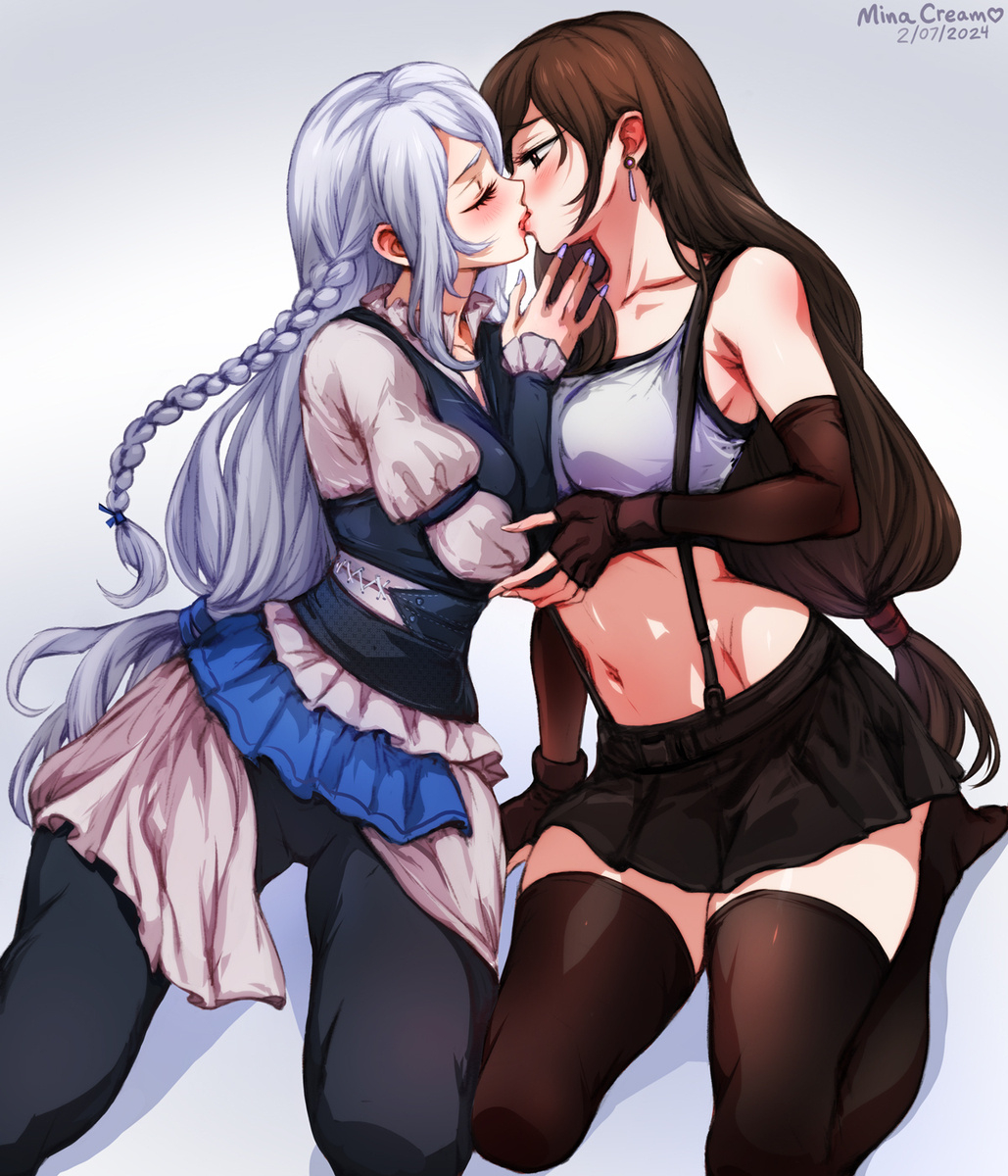 This is a pixiv picture whose title is Jill x Tifa (Final Fantasy 16/7).
