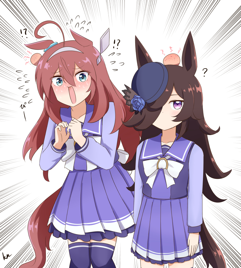 This is a pixiv picture whose title is なにかがあったライスとブルボン.