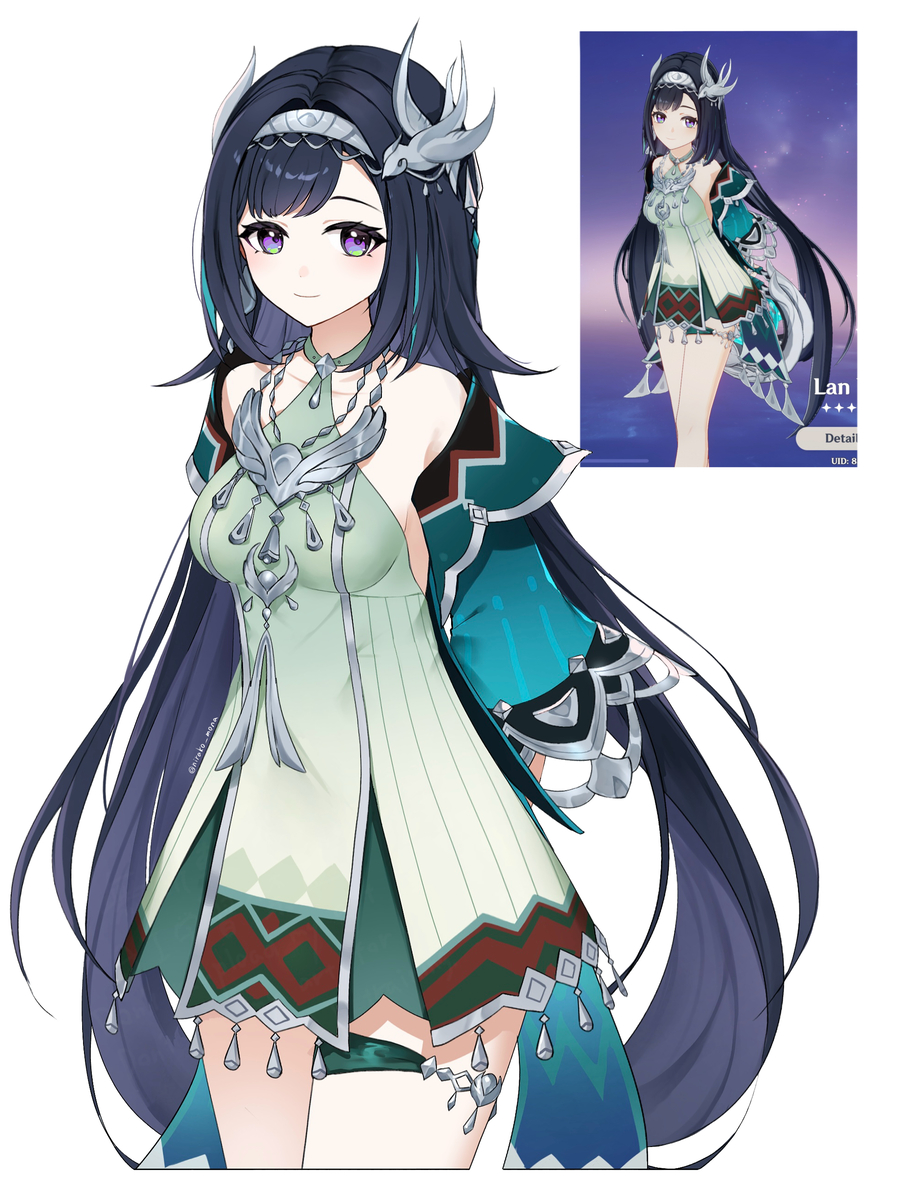This is a pixiv picture whose title is 藍硯〜.