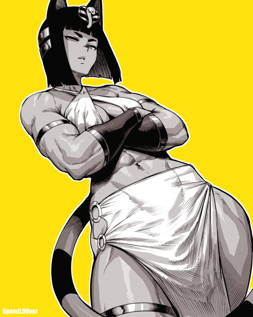 This is a pixiv picture whose title is Buff Ankha- Animal crossing.