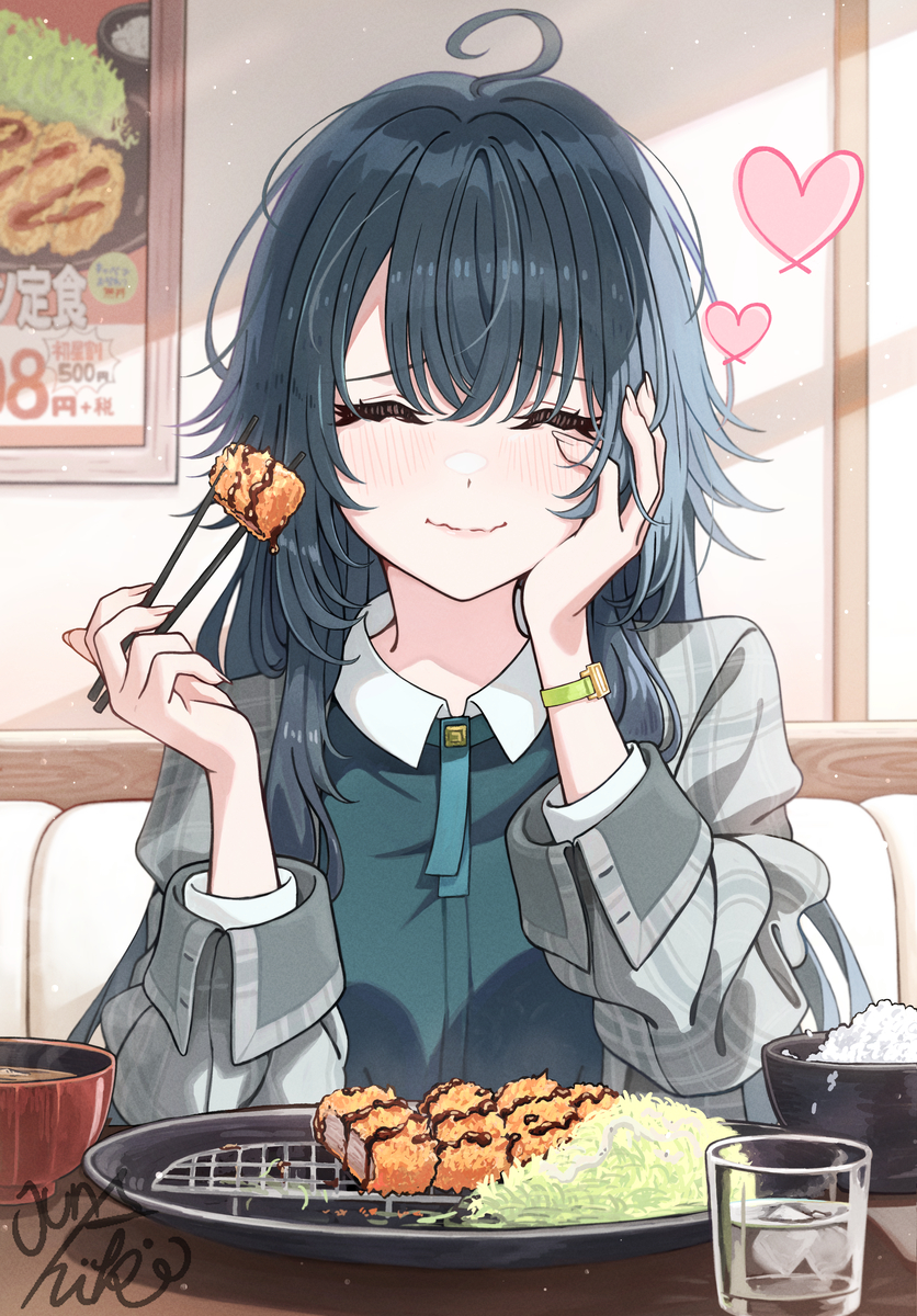 This is a pixiv picture whose title is とんかつ食べれてえらい手毬.