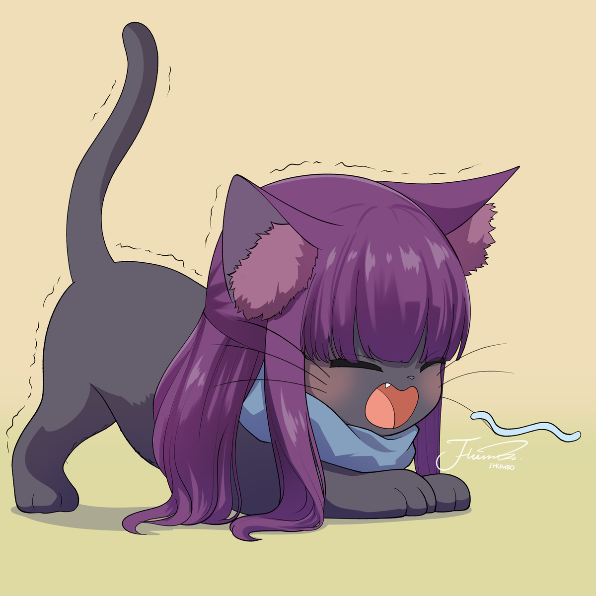 This is a pixiv picture whose title is 🐱伸びをする.