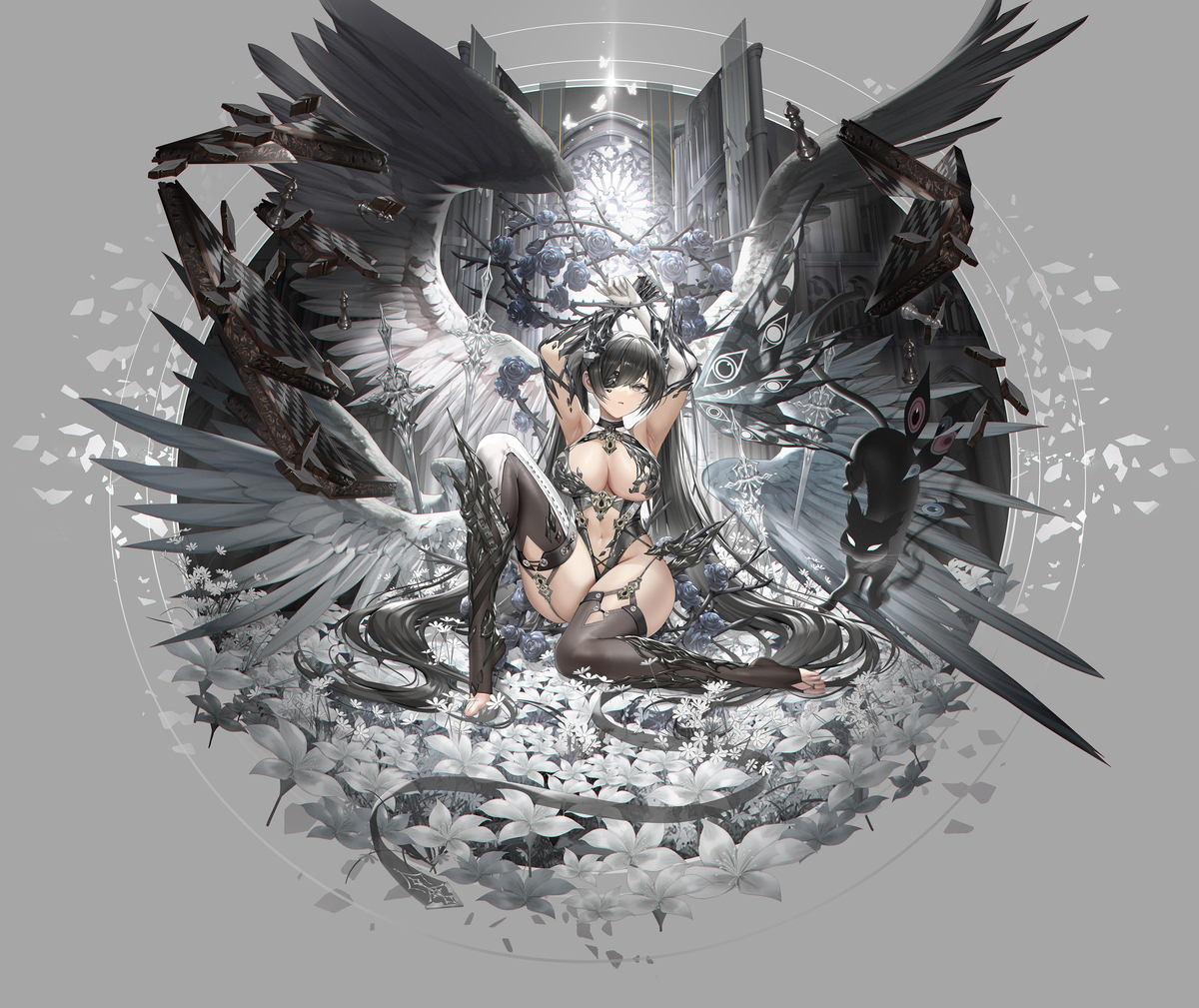 This is a pixiv picture whose title is 堕天使.