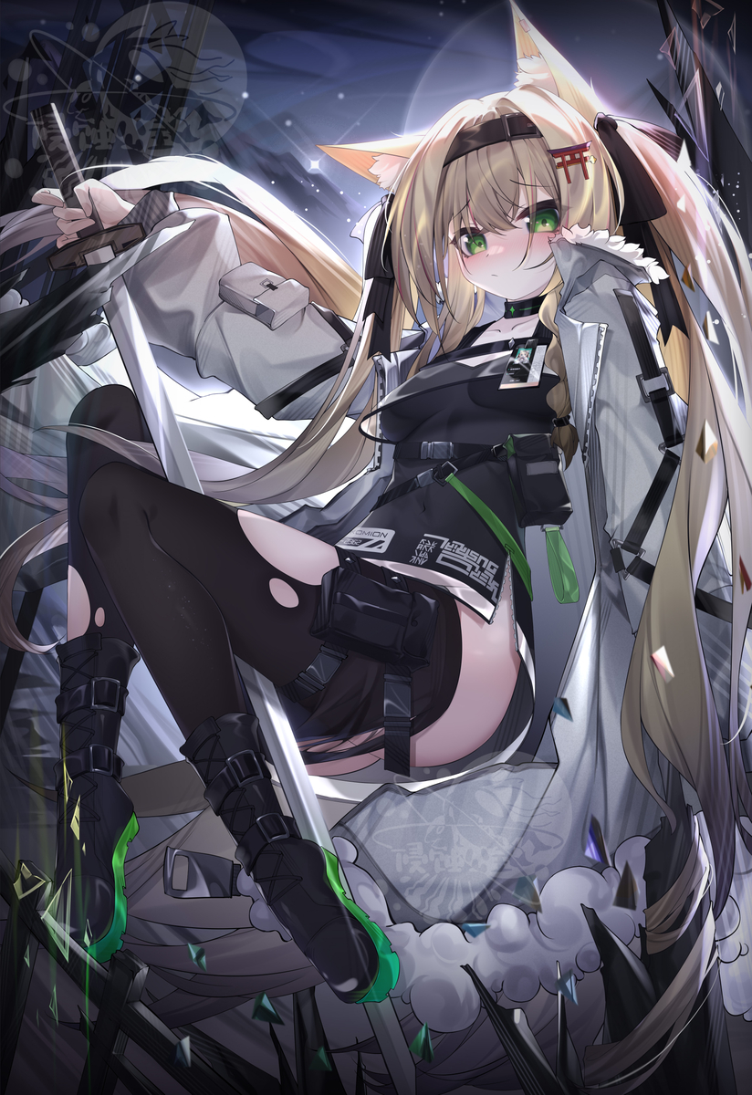 This is a pixiv picture whose title is 终末地同人小说封面稿.