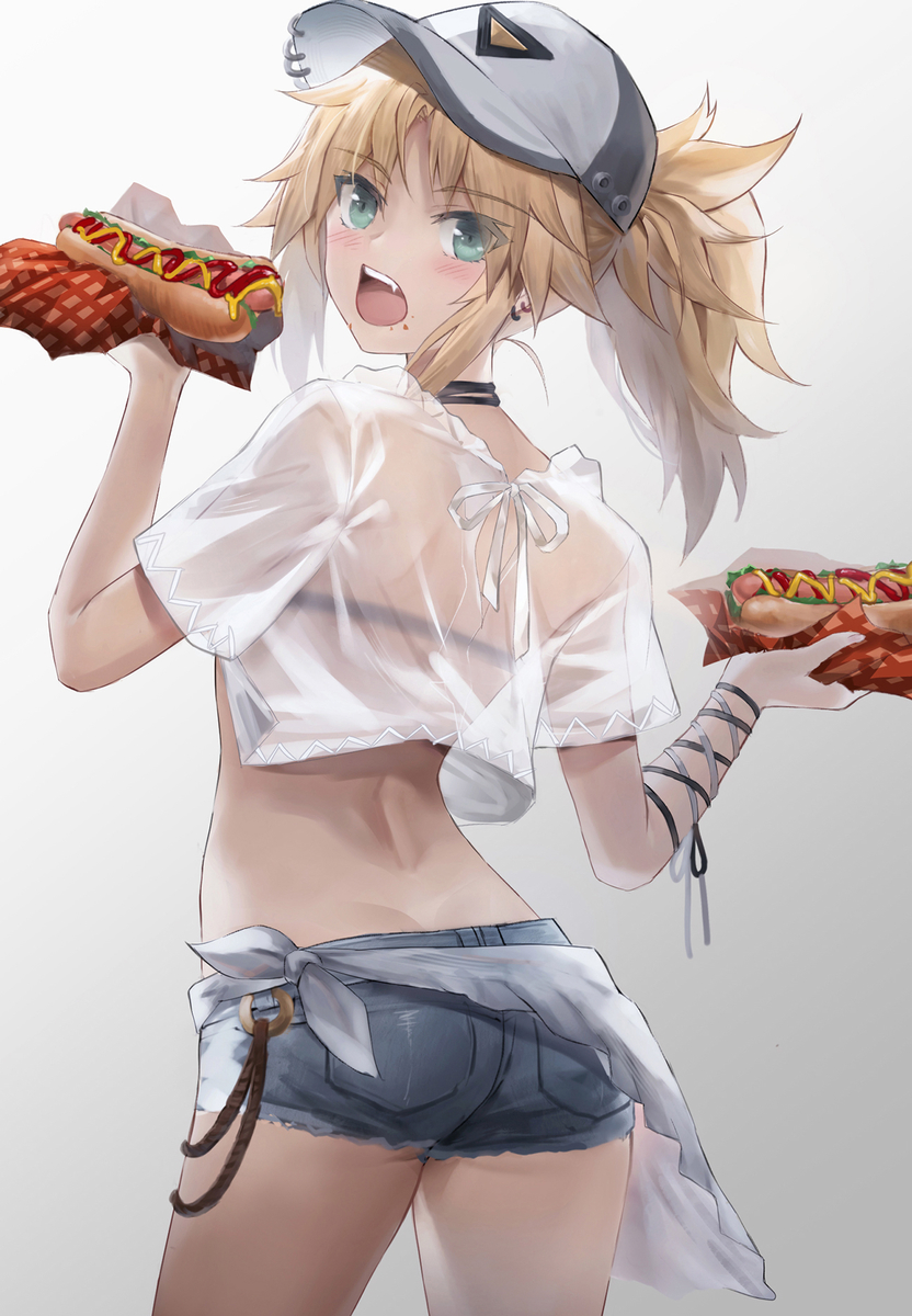 This is a pixiv picture whose title is モードレッドvsホットドッグ.