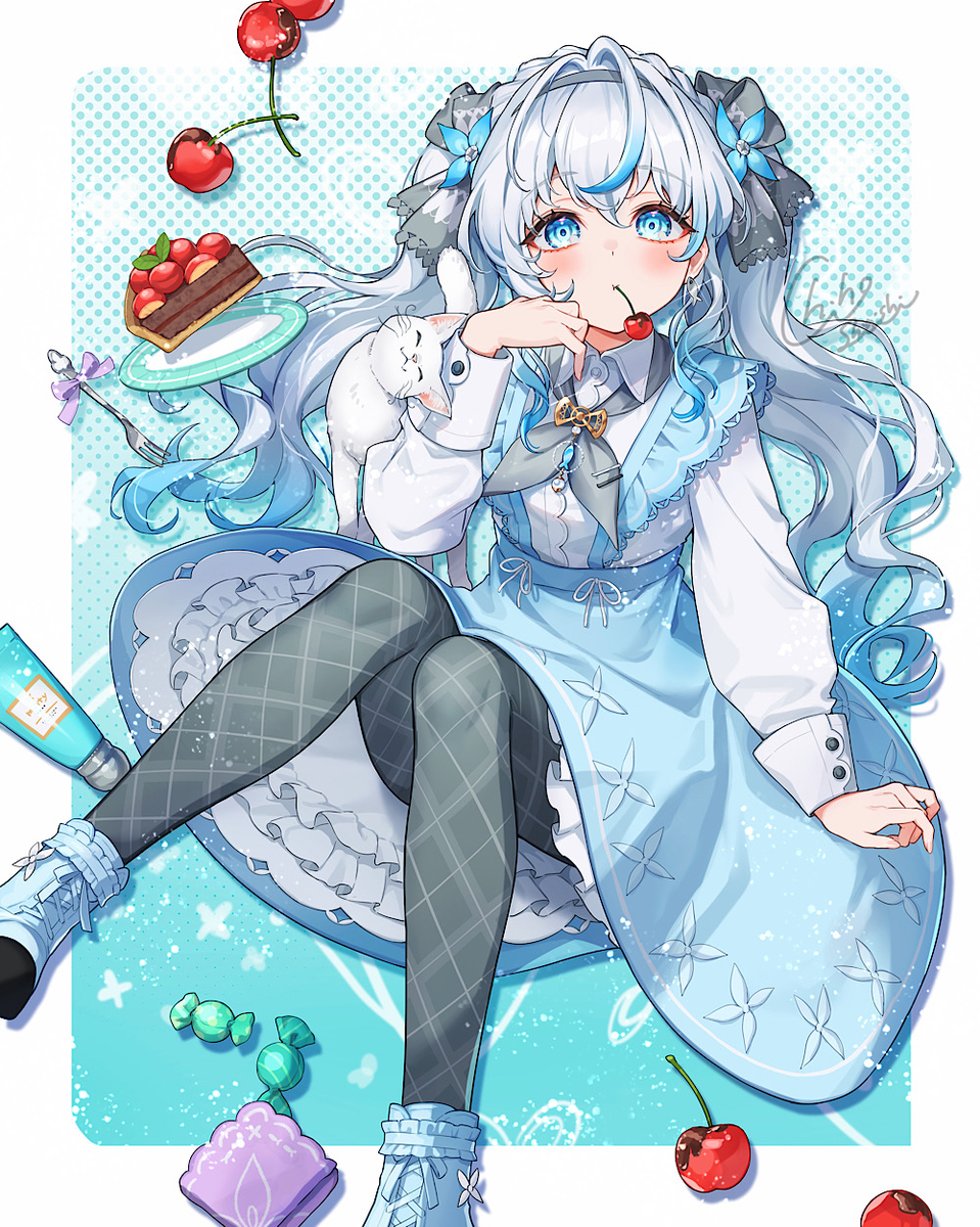 This is a pixiv picture whose title is ❤︎🍒🐈.