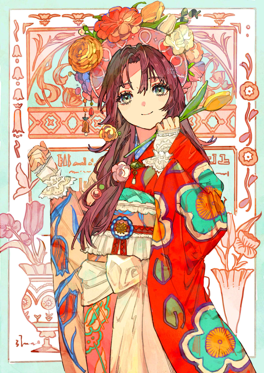 This is a pixiv picture whose title is 花尽くし.