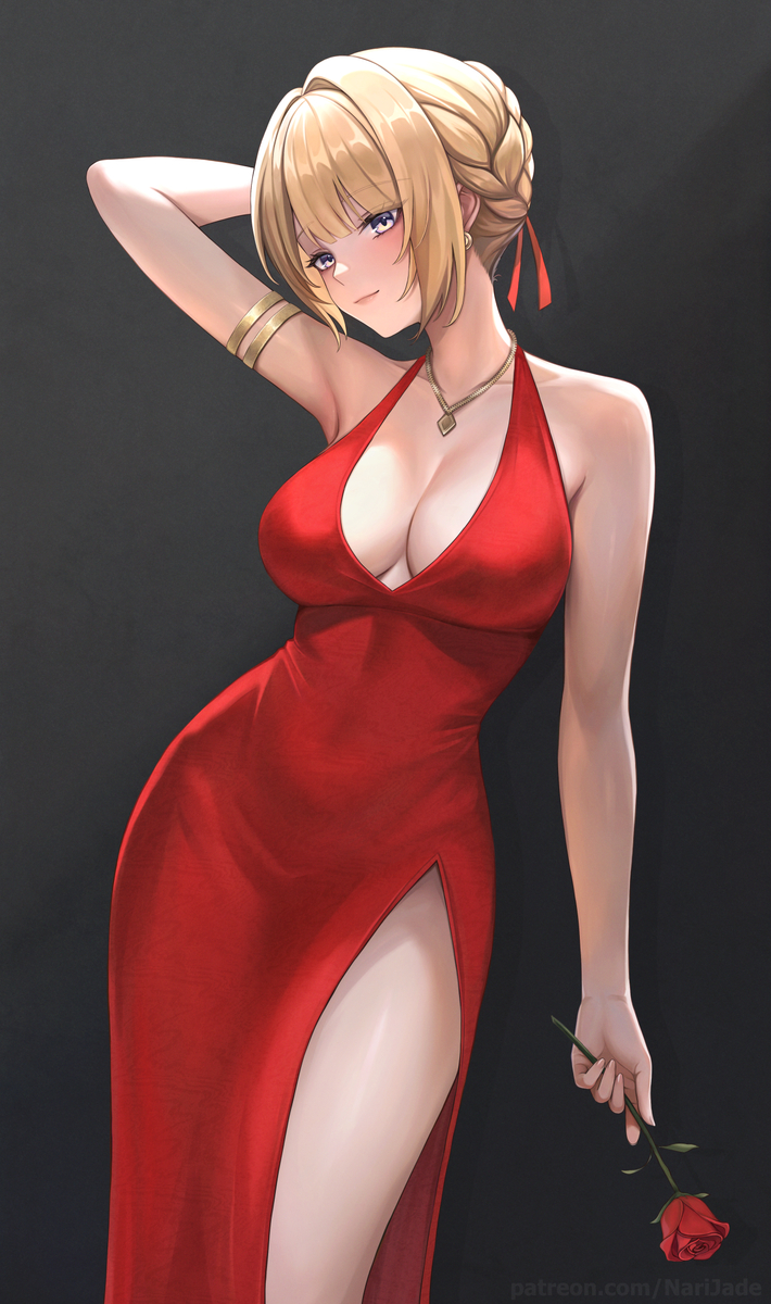 This is a pixiv picture whose title is Evelyn Red Dress.