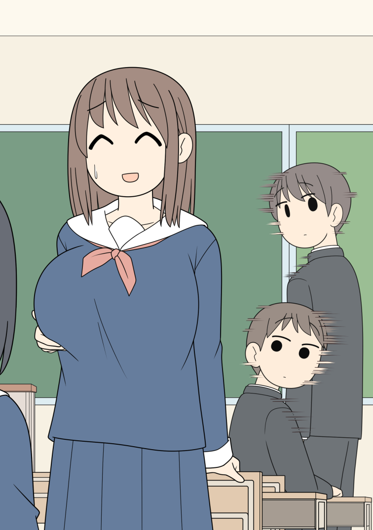 This is a pixiv picture whose title is 「大きくても重いだけでいいことないよ。誰か持っててくれないかな」.