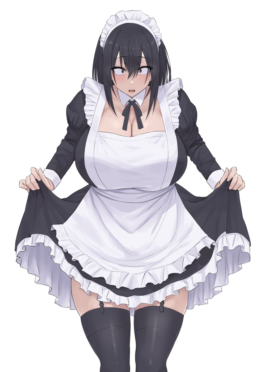 This is a pixiv picture whose title is 四白眼のメイドさん.