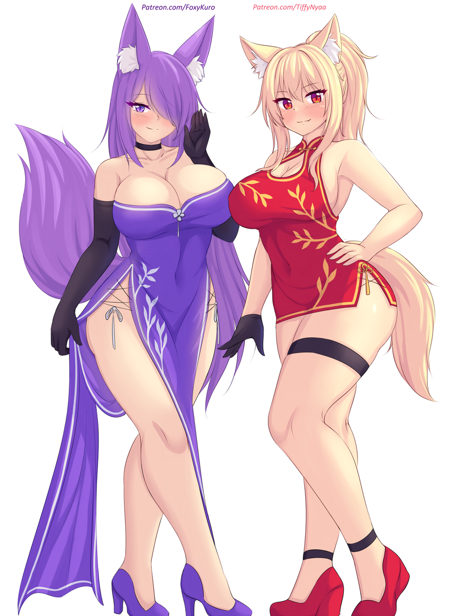 This is a pixiv picture whose title is Cuties in Qipao~~.