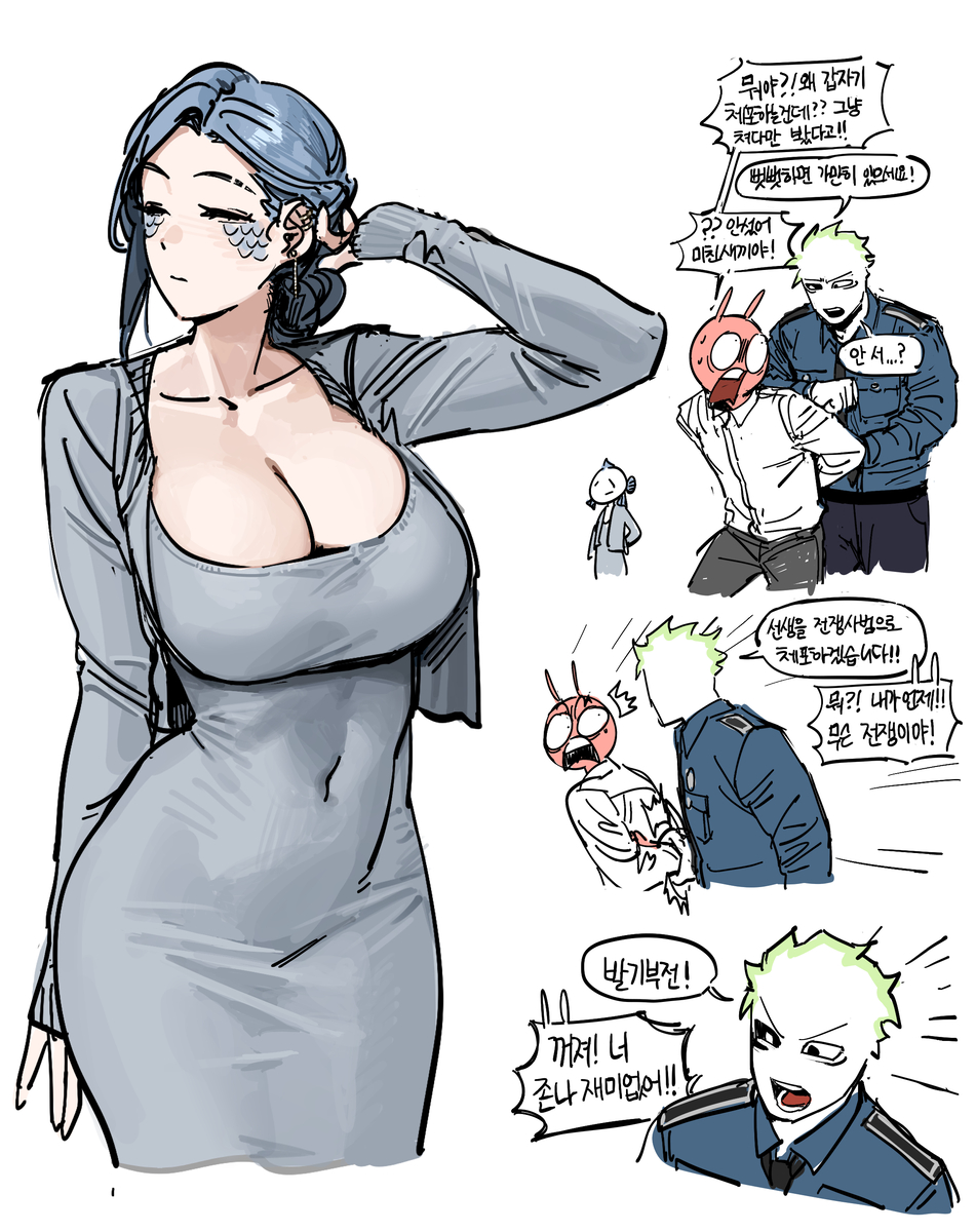 This is a pixiv picture whose title is 오랜만에 그림.