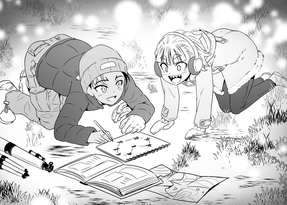 This is a pixiv picture whose title is 二人だけの星座を作ろう.