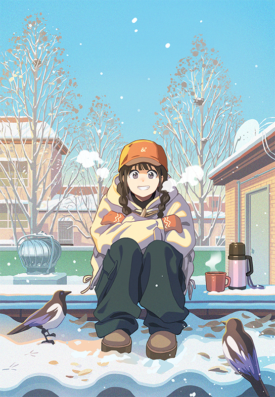 This is a pixiv picture whose title is 冬の朝.