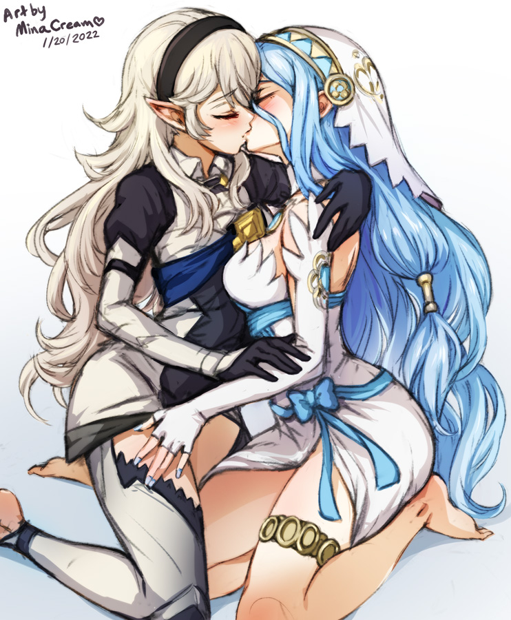This is a pixiv picture whose title is Corrin x Azura (Fire Emblem).