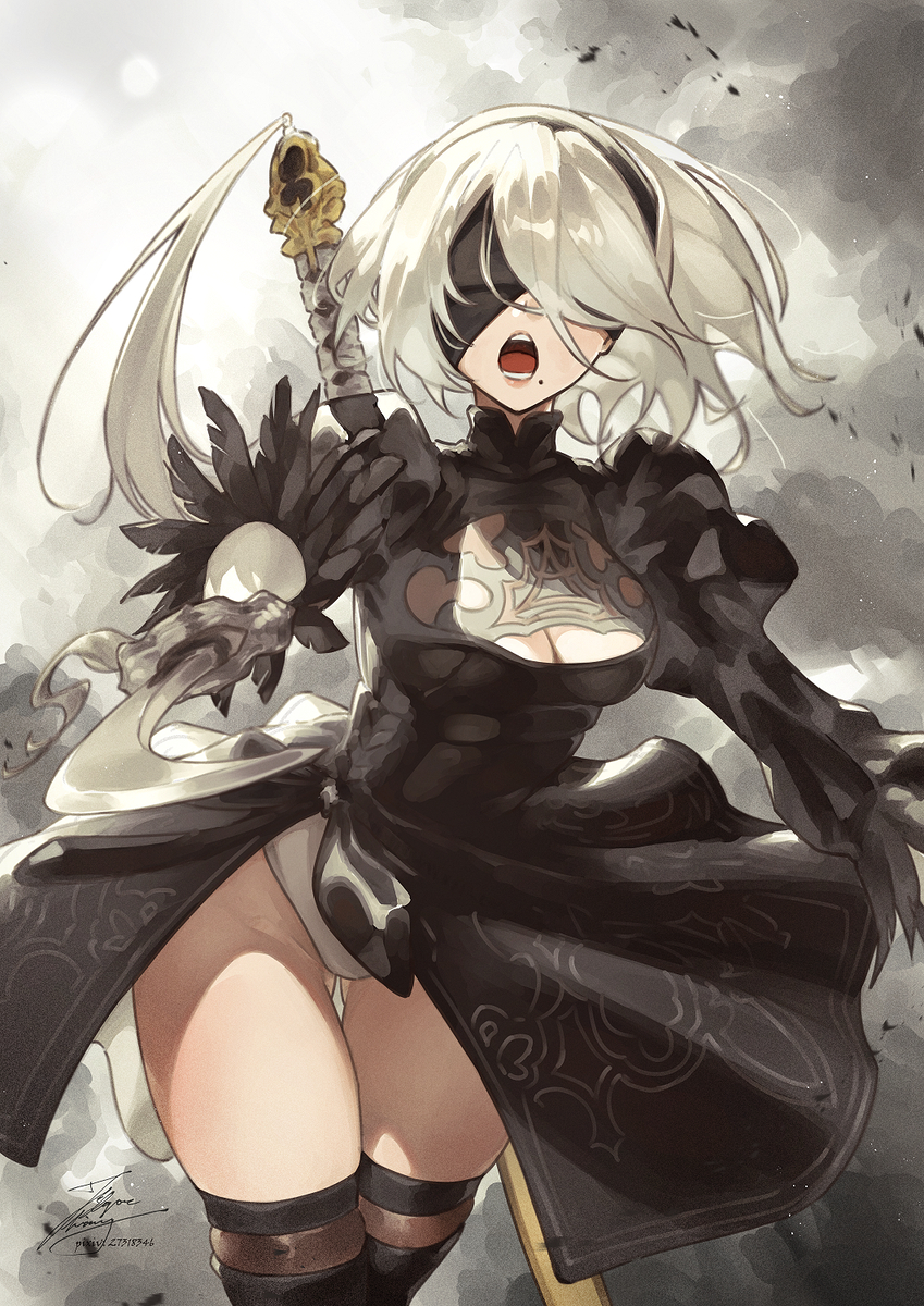 This is a pixiv picture whose title is 2B.