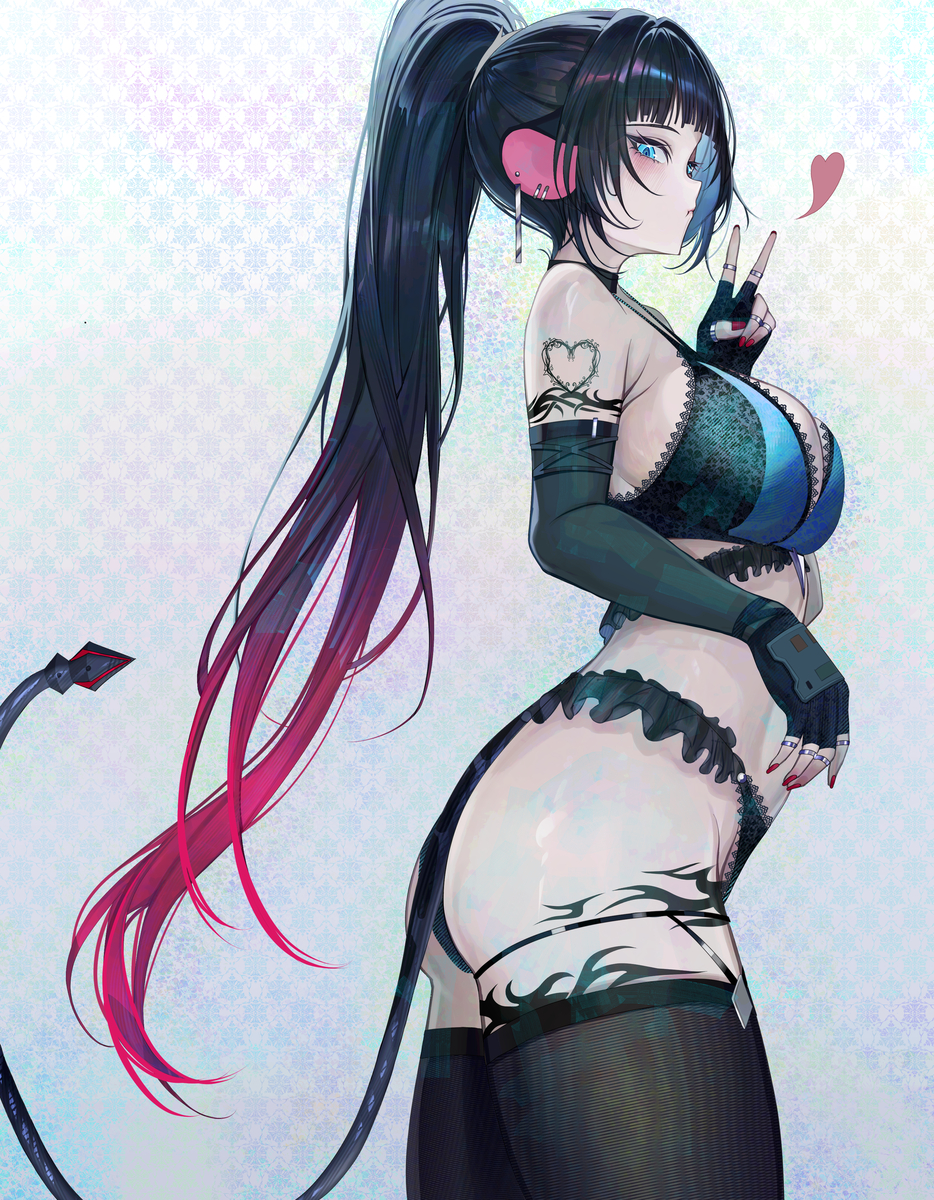 This is a pixiv picture whose title is Ponytail Jane Doe.
