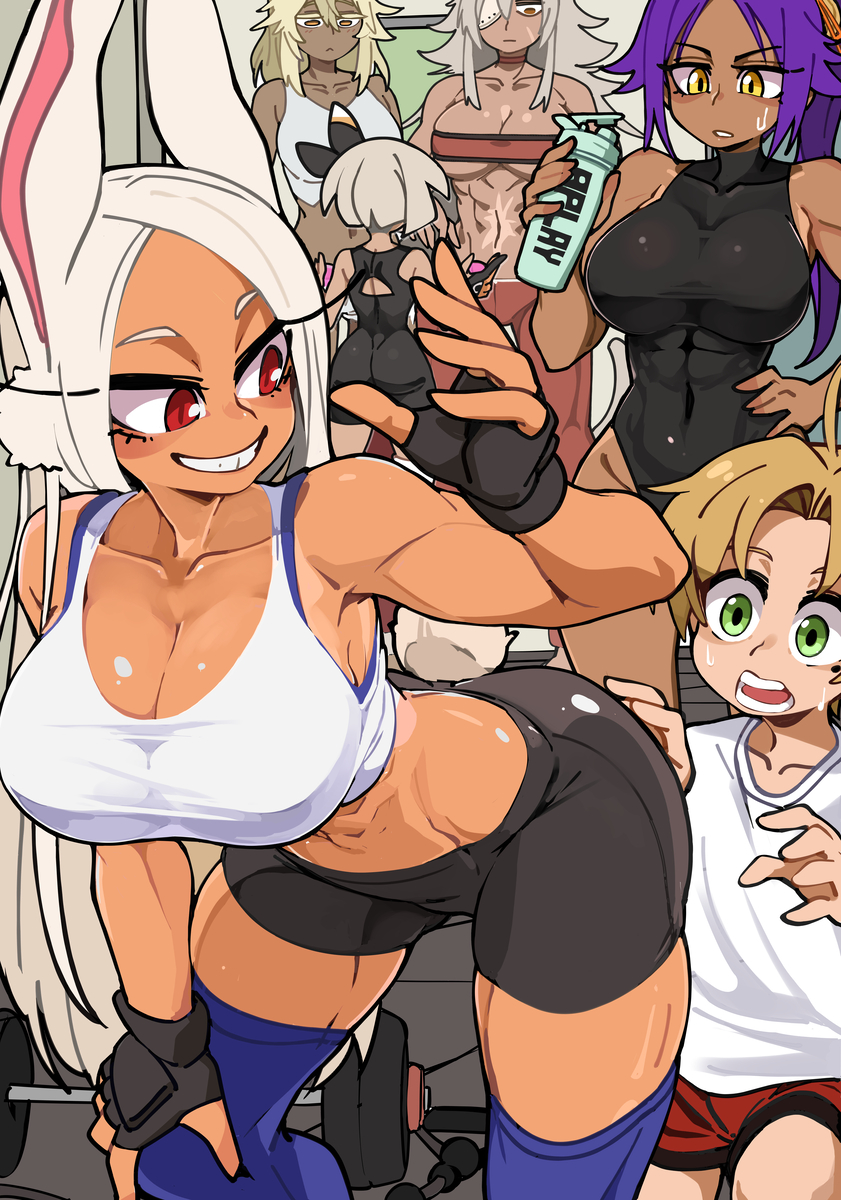 This is a pixiv picture whose title is お願い、マッスル.