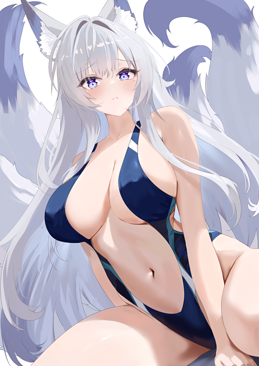 This is a pixiv picture whose title is 信濃（競泳水着）.