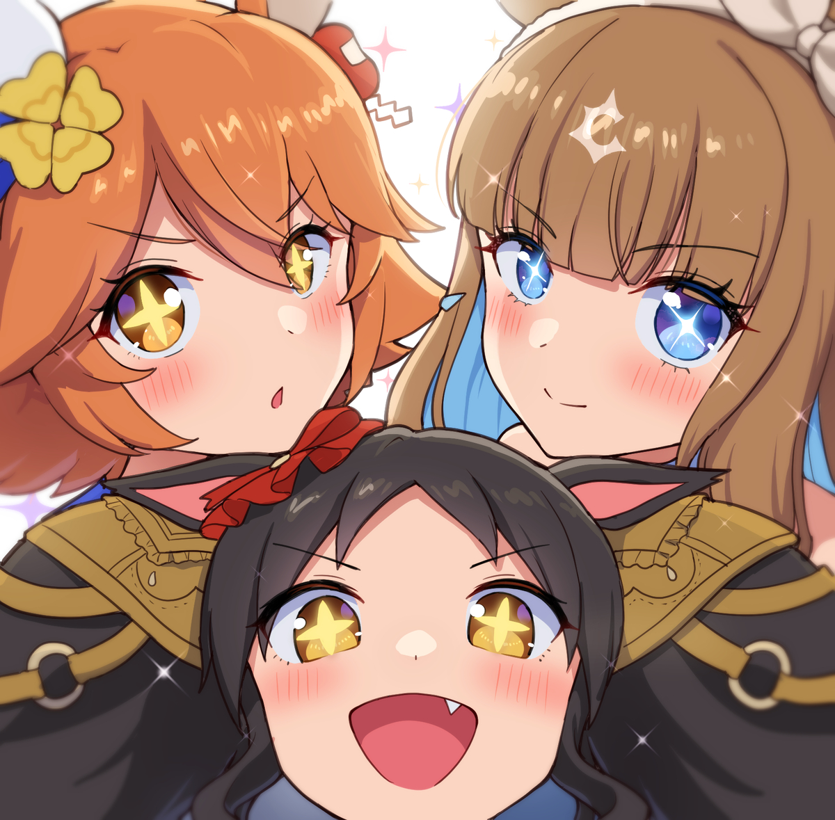This is a pixiv picture whose title is シイタケ三姉妹.