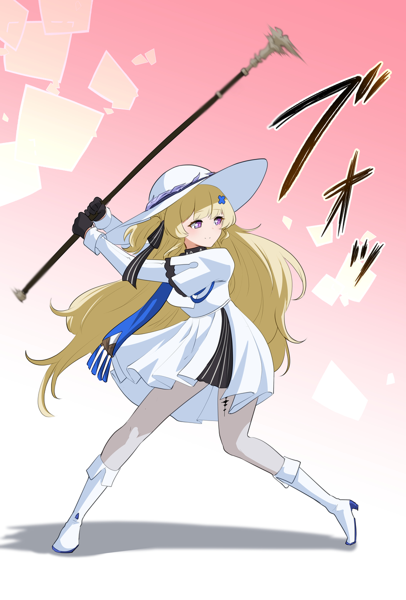 This is a pixiv picture whose title is 腰を入れて振りぬく気まんまんのフィービーさん.
