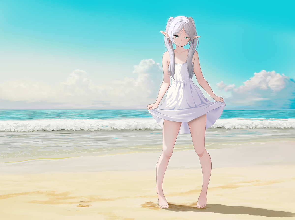 This is a pixiv picture whose title is 絵ハガキ風フリーレン.