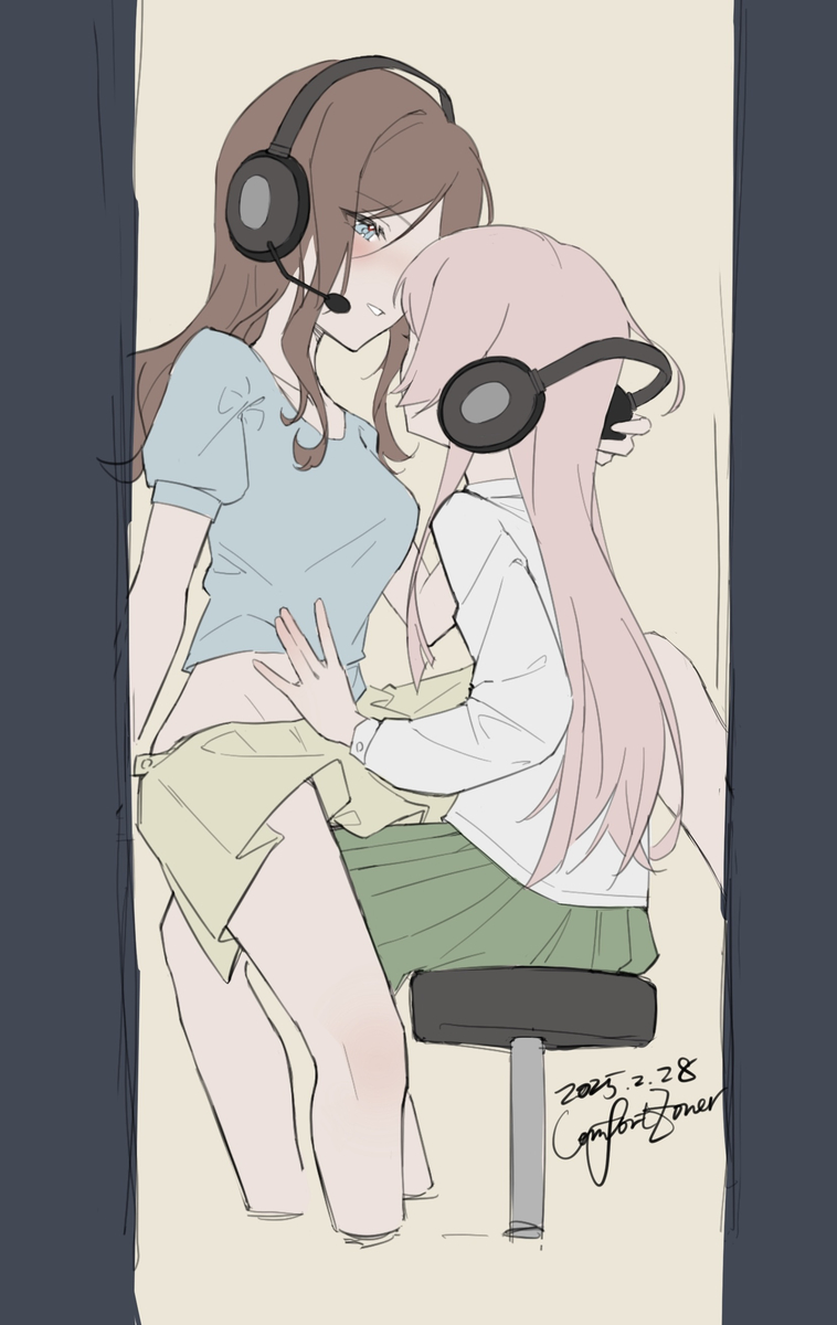 This is a pixiv picture whose title is 在录音棚里做了呢嗯.