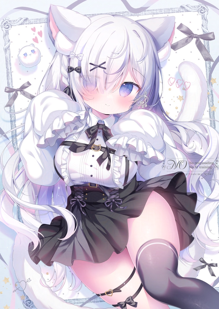 This is a pixiv picture whose title is 🖤 🐱🖤.