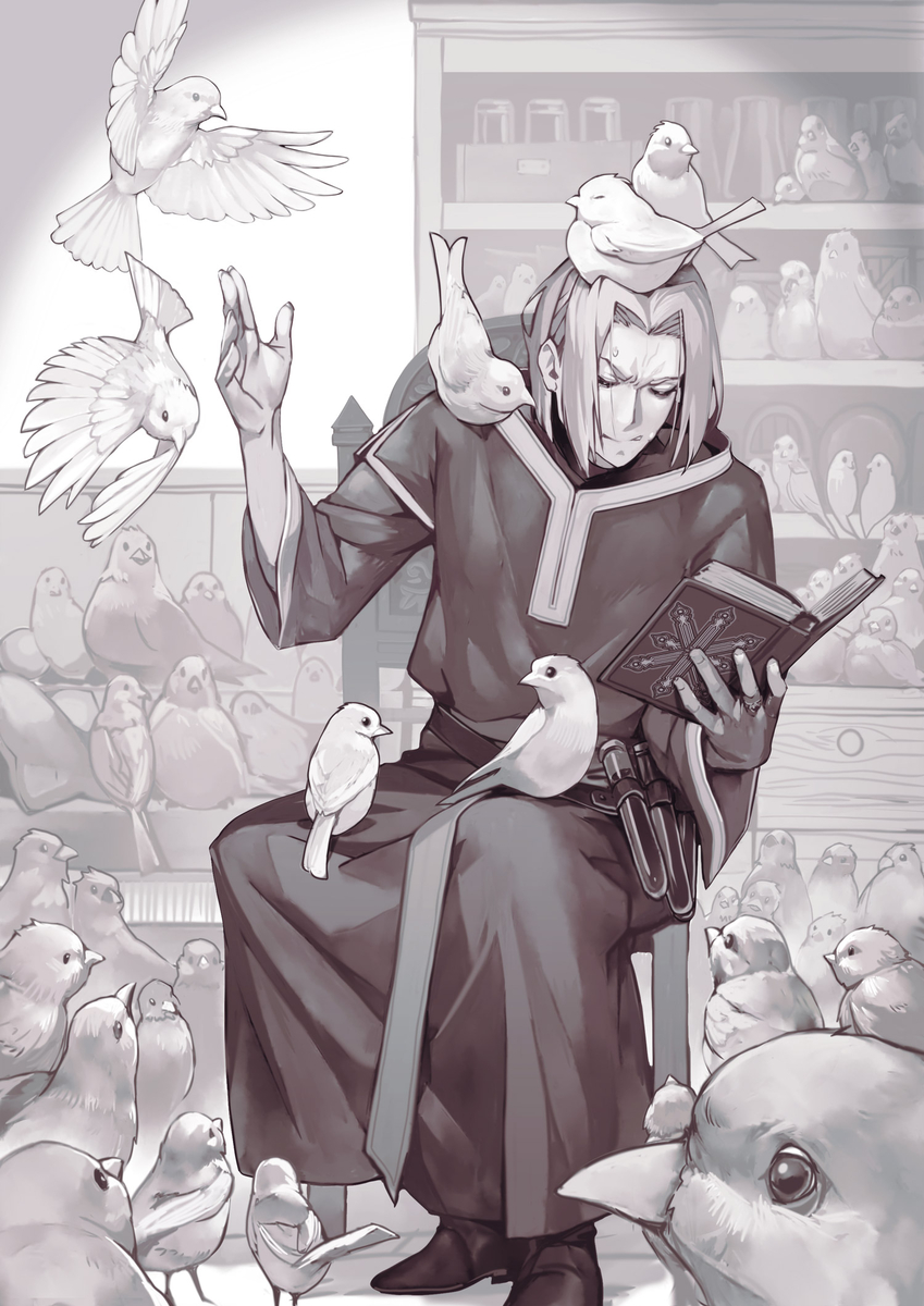 This is a pixiv picture whose title is 神官長の憂鬱.