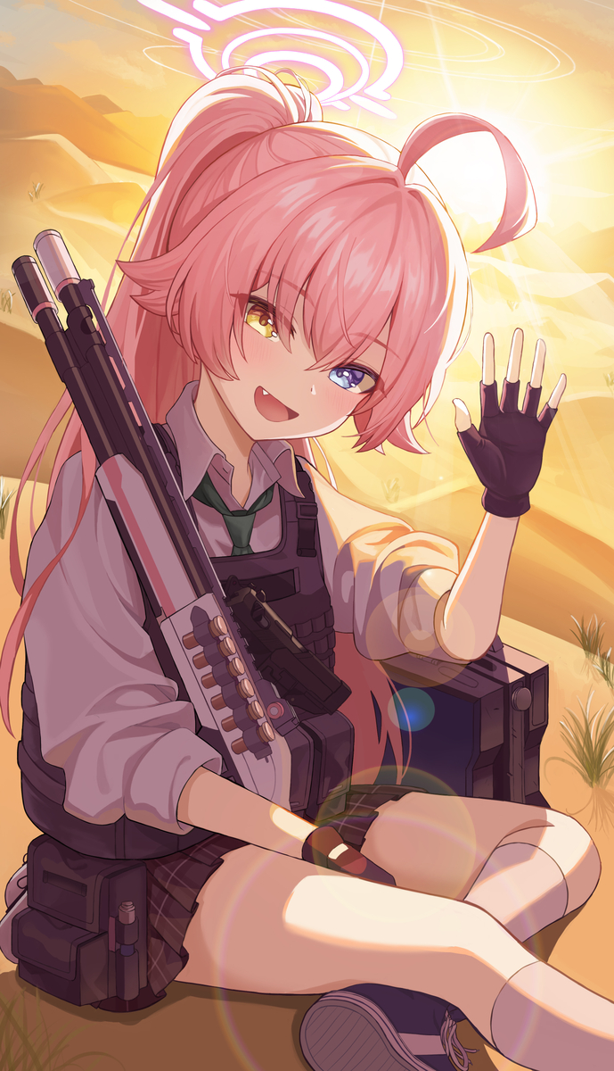 This is a pixiv picture whose title is 臨戦ホシノ.