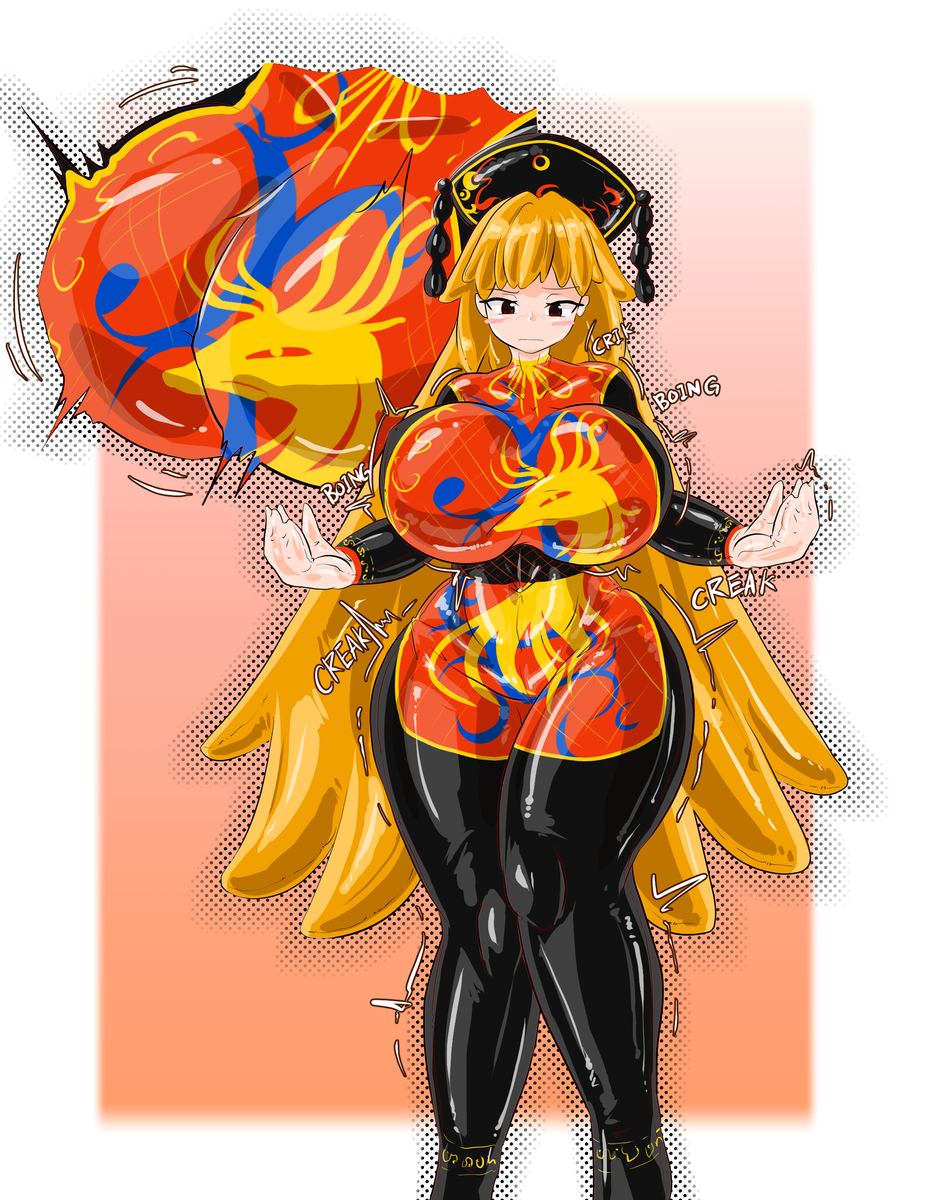 This is a pixiv picture whose title is 風船人形化純狐さん.