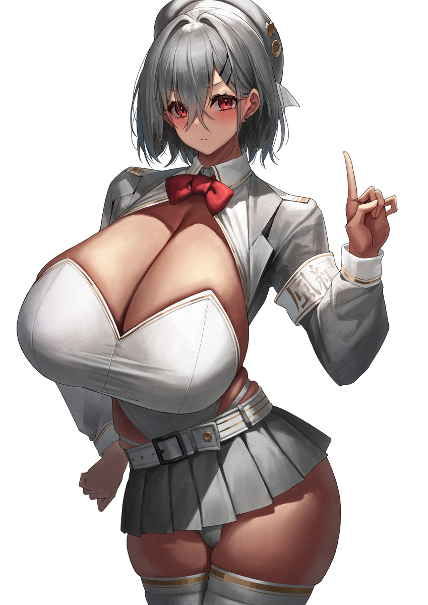 This is a pixiv picture whose title is 風紀委員褐色娘！！.