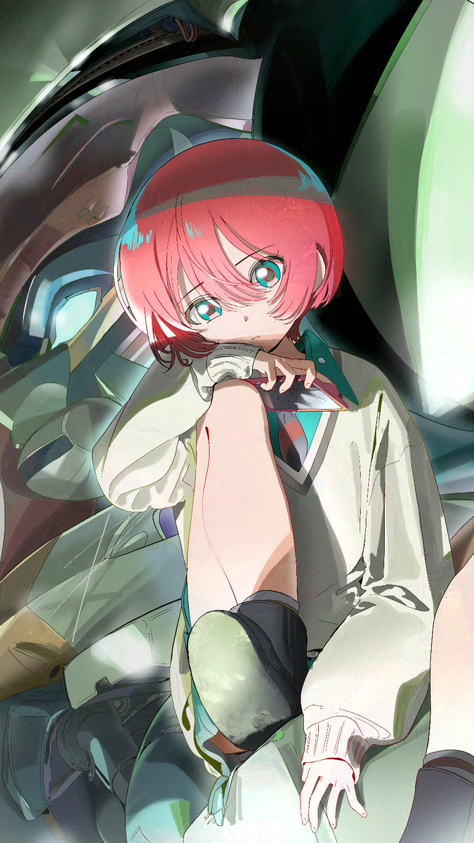 This is a pixiv picture whose title is HGジークアクスの襟の紫シール.