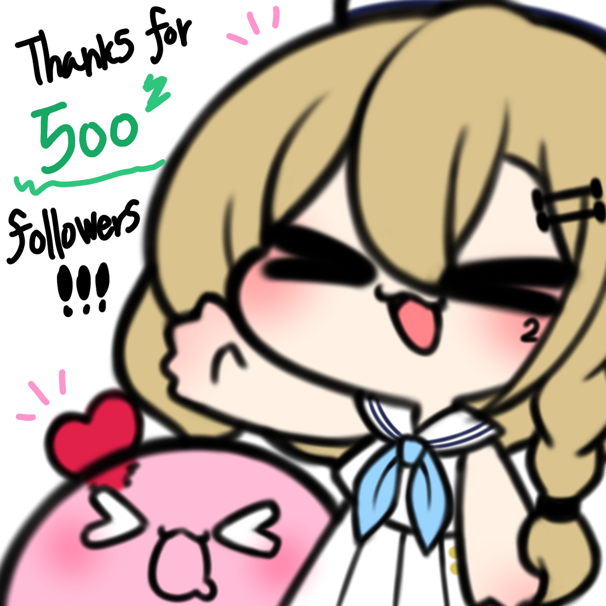 This is a pixiv picture whose title is 치지직 500 팔로워 자축짤.