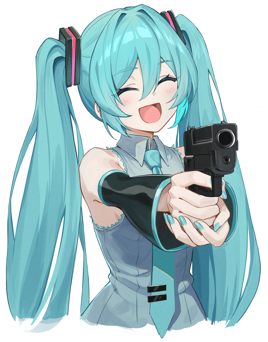 This is a pixiv picture whose title is Hatsune miku (no context).