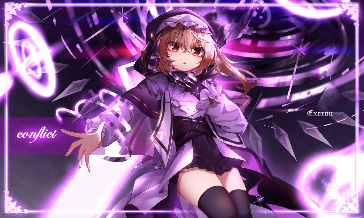 This is a pixiv picture whose title is conflict.