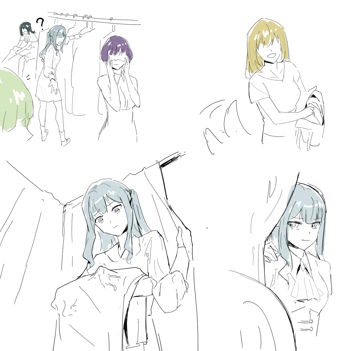 This is a pixiv picture whose title is 演出前.