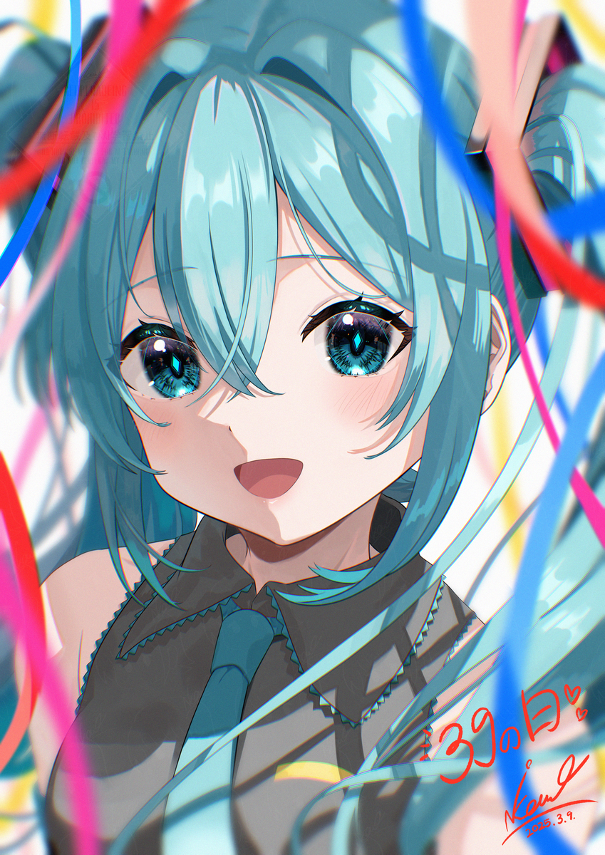 This is a pixiv picture whose title is ミクの日2025.