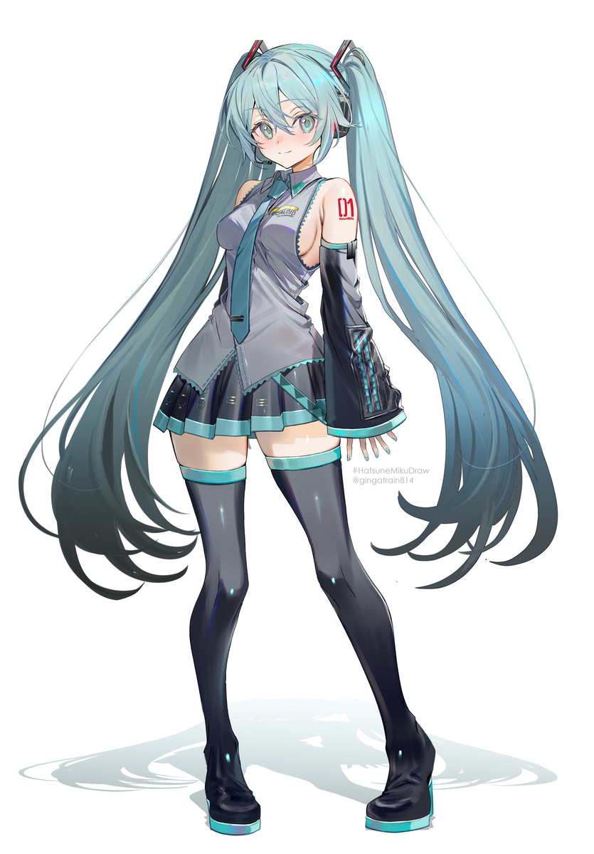 This is a pixiv picture whose title is #HatsuneMikuDraw.
