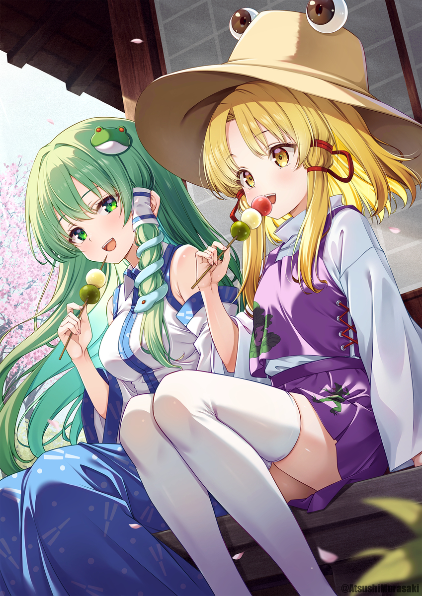 This is a pixiv picture whose title is 諏訪子さまと！.
