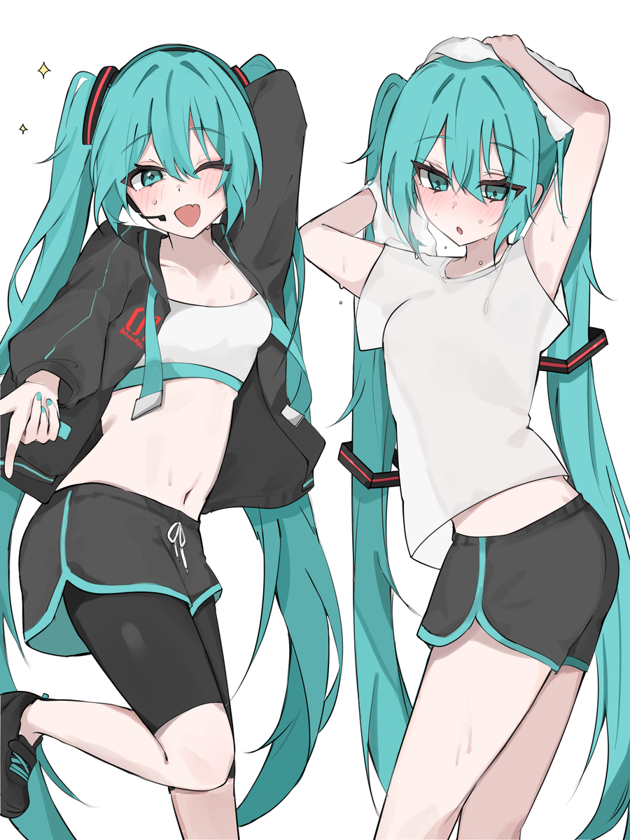 This is a pixiv picture whose title is ダンスレッスンするミクさん.
