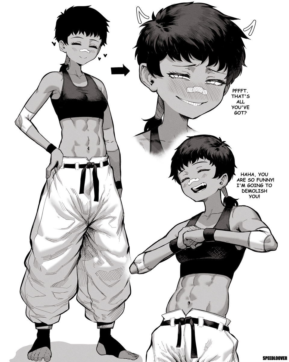 This is a pixiv picture whose title is Small figther girl design.