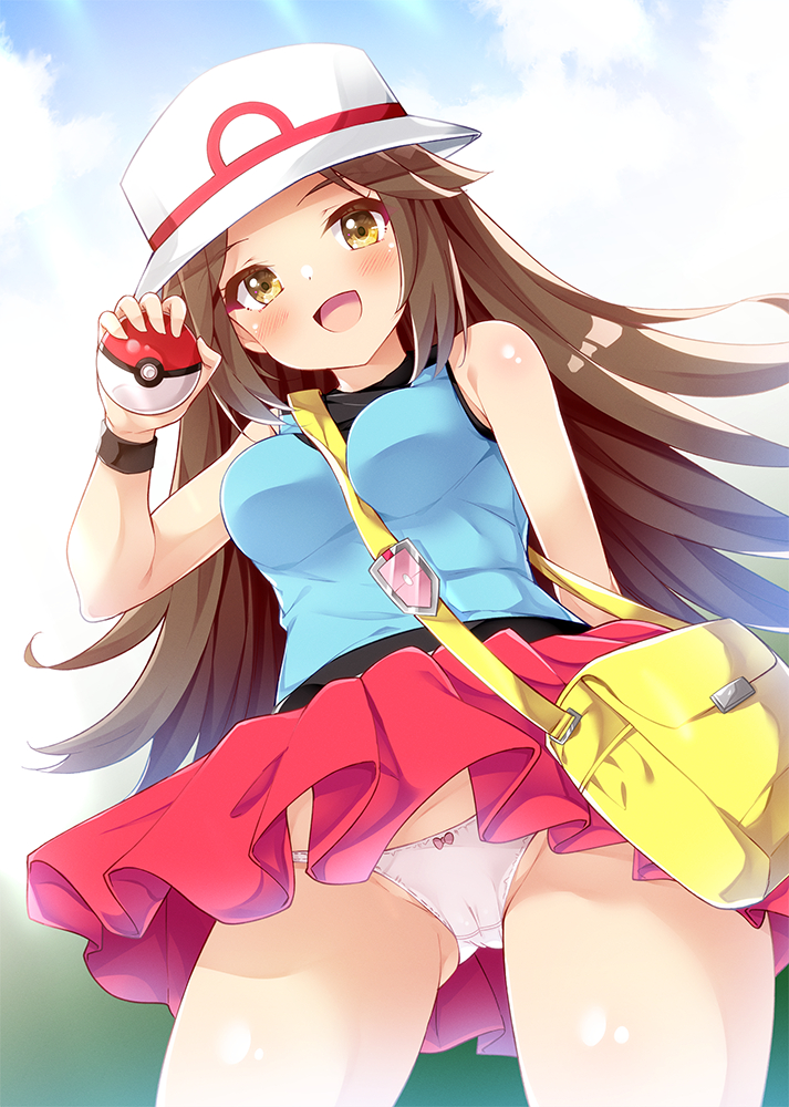 This is a pixiv picture whose title is ローアングルから見るリーフちゃん.