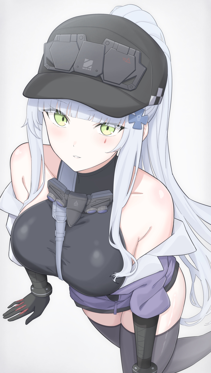This is a pixiv picture whose title is ハイアングル.HK416クルカイ.