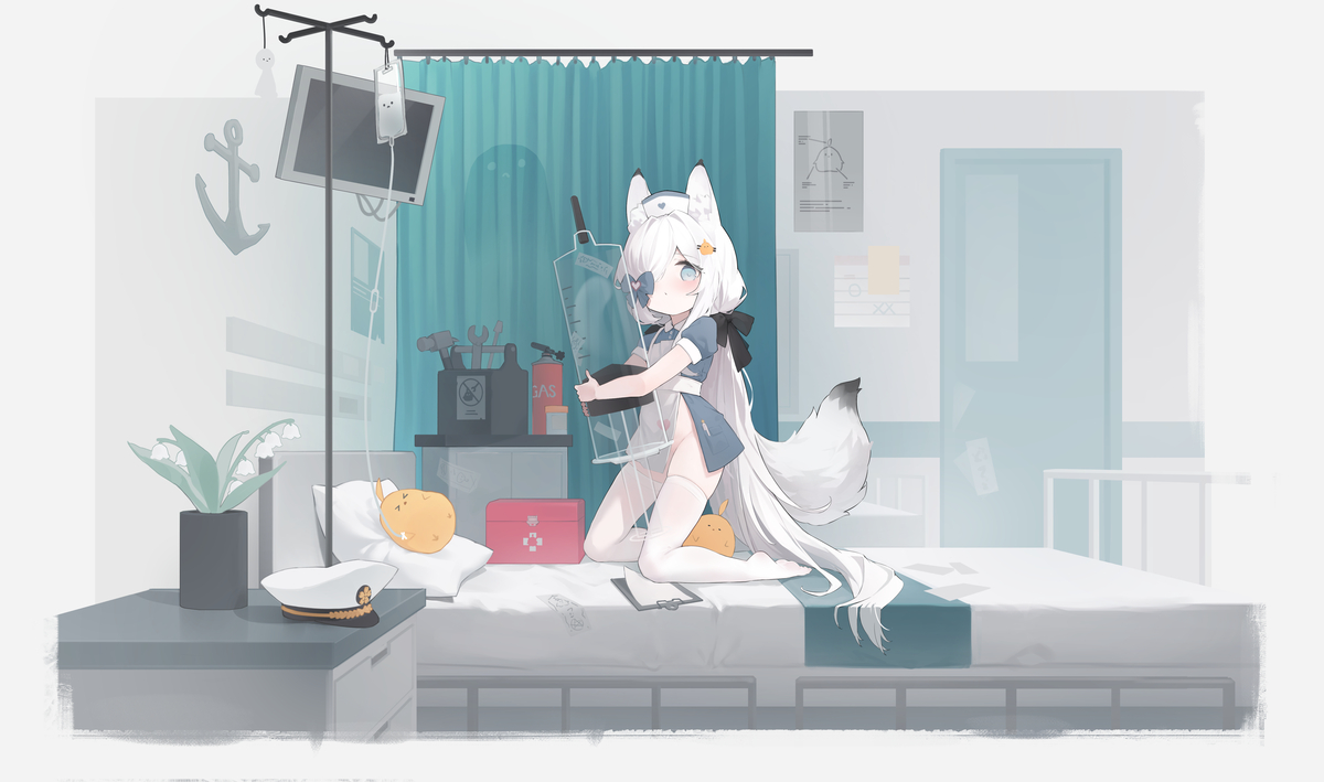 This is a pixiv picture whose title is 闹鬼的医院？.