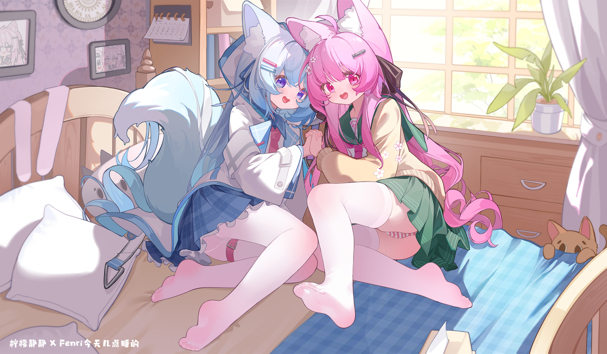 This is a pixiv picture whose title is 贴贴雪糕.