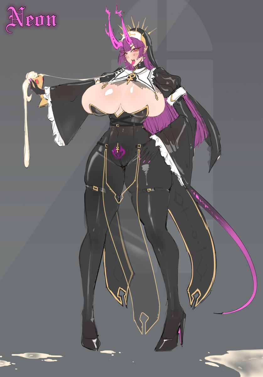 This is a pixiv picture whose title is Neon the latex abbess.