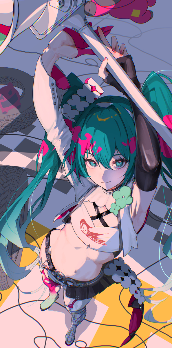 This is a pixiv picture whose title is レーシングミク2025.