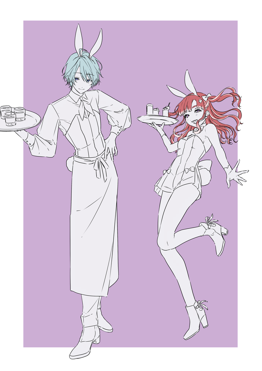 This is a pixiv picture whose title is お題箱から渚トラウトくんと早乙女ベリーさん.